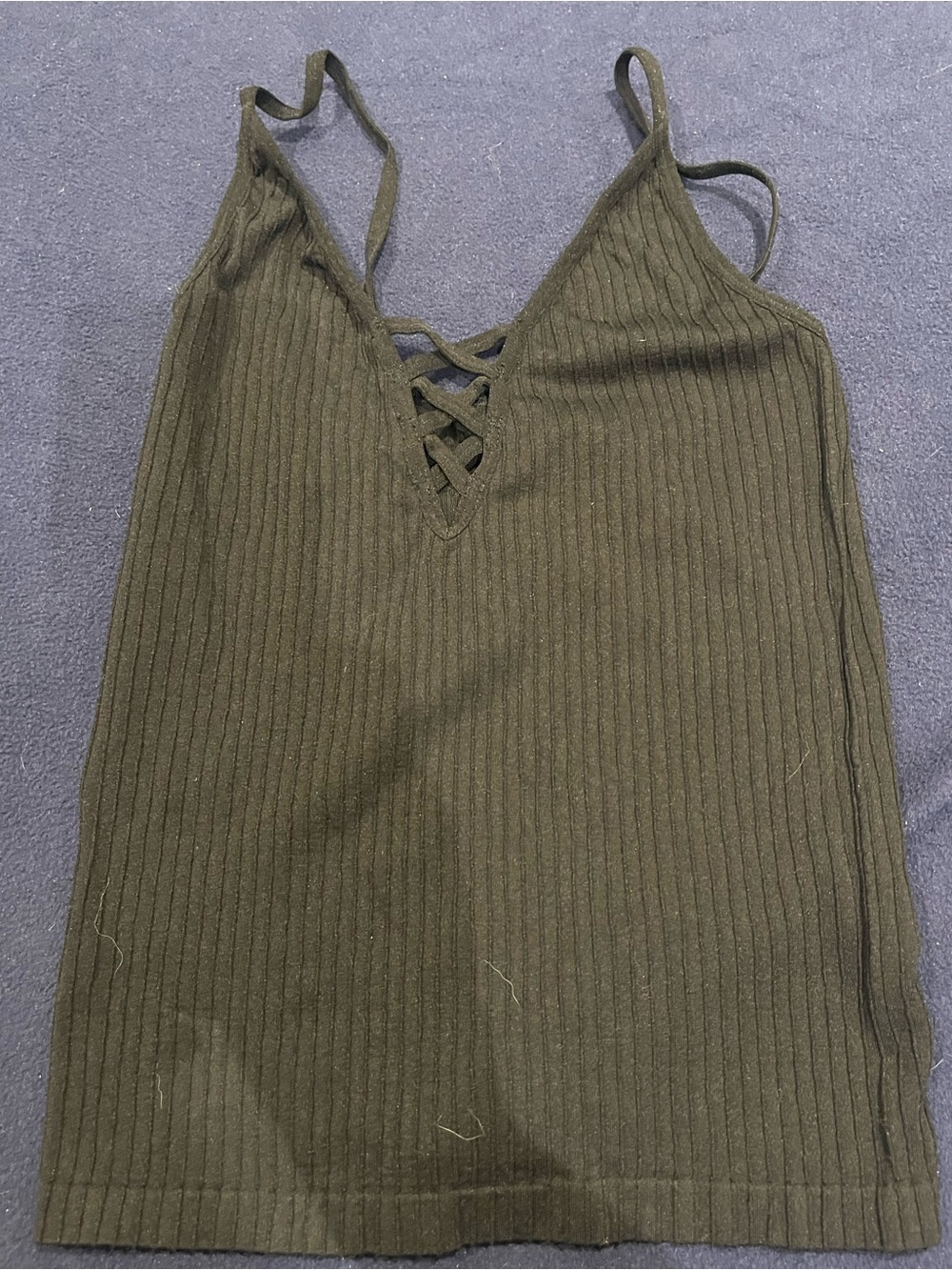 Express black Ribbed Lace-Up Cami - Picture 3 of 4